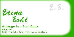 edina bohl business card